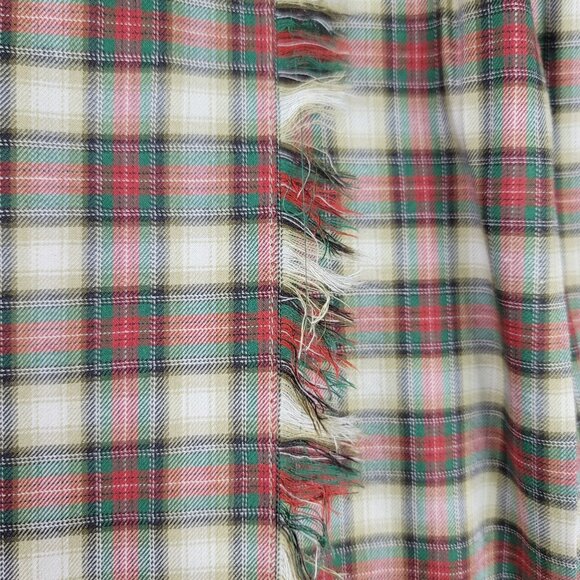 Susan Bristol Tartan Plaid Pleated Midi Skirt Size 14P Fringed Kilt Deadstock US - Picture 3 of 10